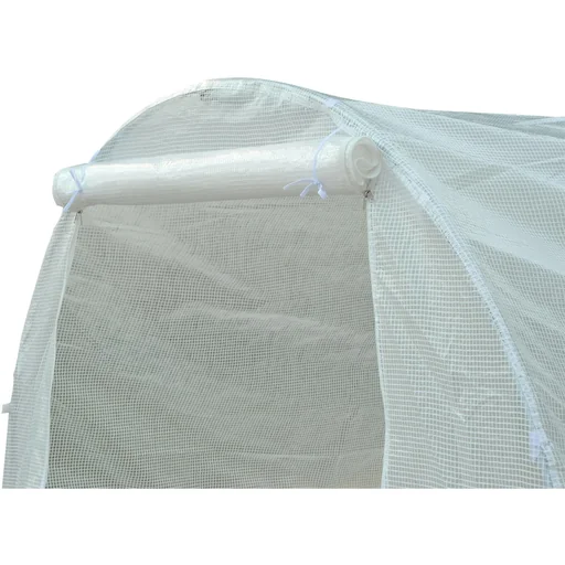 "Plastic greenhouse 4.5x2x2m 6 side windows white image"