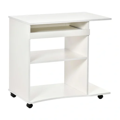 "Mobile computer desk with wheels image"