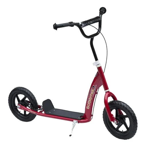 "Children's scooter, kick scooter, city scooter, children's scooter, kickboard, 12 inches, red, 120 x 52 x 80-88 cm image"