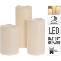 Set van 3 LED-kaarsen voor buiten inclusief afstandsbediening en timer