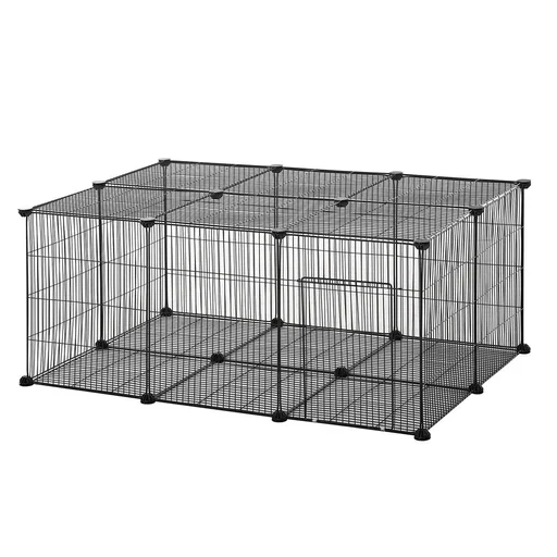 "Small animal enclosure small animal cage outdoor enclosure DIY metal rabbit chinchilla multi-angle connections anti-slip mat openable image"