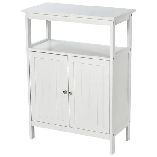 "Bathroom cabinet with 1 open shelf, white image"