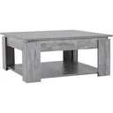 Coffee table side table wooden table with shelf pine shabby 80 x 80 cm