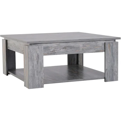 "Coffee table side table wooden table with shelf pine shabby 80 x 80 cm image"