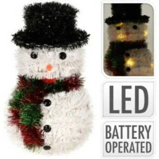 "Illuminated snowman with 32 LEDs - 26cm image"