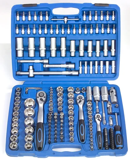 "Socket wrench set, 1/4", 3/8" + 1/2" drive, 171 pieces image"