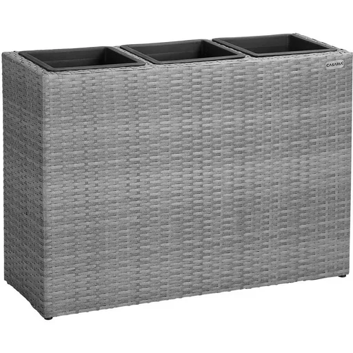 "Polyrattan flowerpot grey 83x30.5x60cm image"