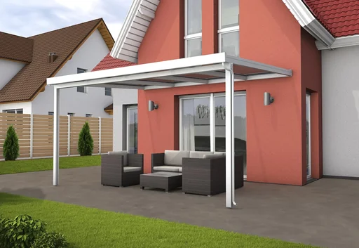 "Patio roof Premium, white, 4102 x 3060 mm - 10 mm laminated safety glass (VSG) image"