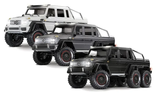 "Mercedes-Benz G63 AMG 6x6 RTR without battery/charger incl. light 1/10 6WD Scale-Crawler Brushed white image"