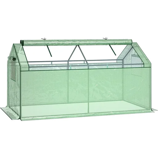 "Poly greenhouse with window roof - Green - 180 x 92 x 92 cm image"