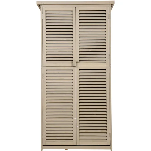 "Tool shed tool cabinet 4 compartments gray image"