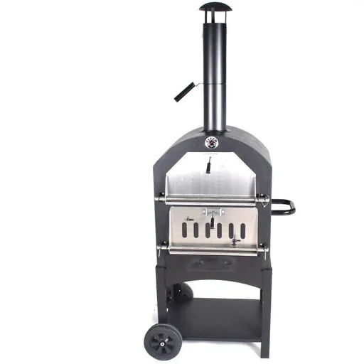 "Vargan charcoal grill - pizza oven - smoker - 3-in-1 - grill area 34 x 24 cm - with thermometer image"