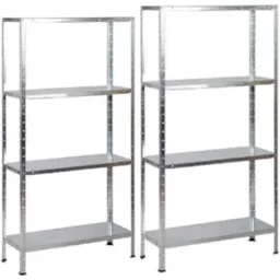 2 stuks metalen magazijnrek / legbordrek - 200 kg draagvermogen - (BxDxH) 75x30x150 cm - verzinkt