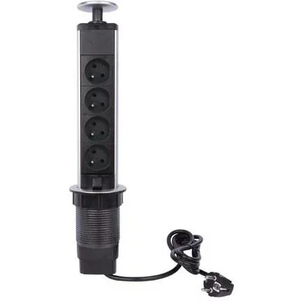 "Pop-up socket with 4 sockets - Pin-earth image"
