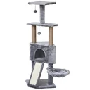 Cat scratching post with hanging bed