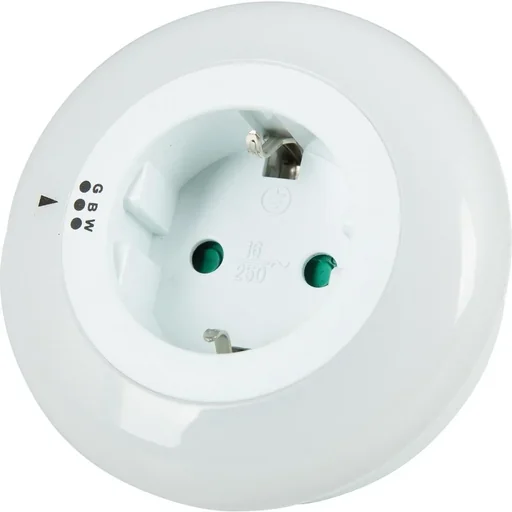 "LED night light - adapter plug with twilight switch, 3 colors selectable image"