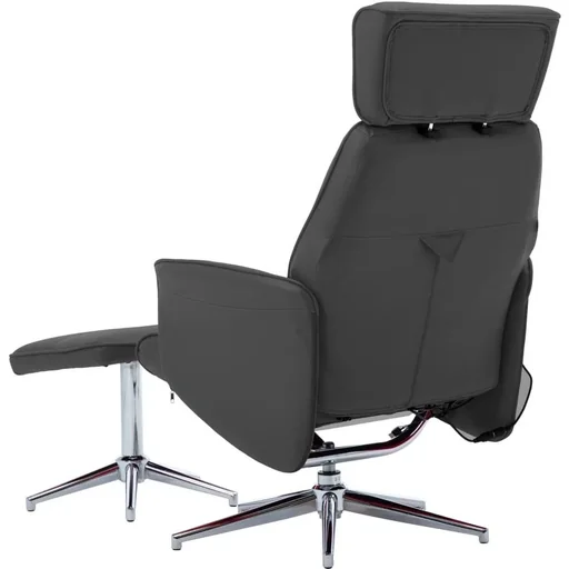 "Adjustable massage chair with footstool anthracite image"