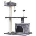 Scratching post with cat cave