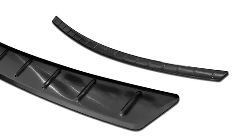 "Stainless steel loading sill protector, Mercedes C Class Coupe II C205 AMG, C43, C63, 2019> - graphite/black. Brushed. image"