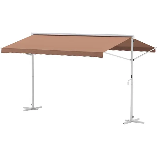 "Awning angle adjustable, color: brown, 4.5 x 3.4 m image"