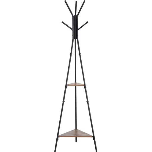 "Clothes rack with 2 shelves black image"