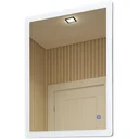 Bathroom mirror with LED touch, white