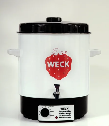 "Preserving machine, enamel, without clock, with insert grid, with all-plastic tap image"