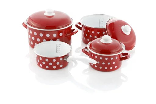 "7-piece dot cookware set image"