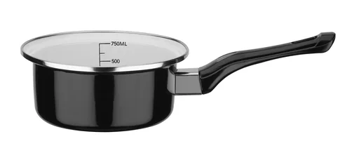 "7-piece Black and White cookware set image"