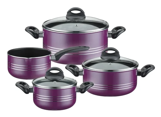 "7-piece Milano Color Purple cookware set image"