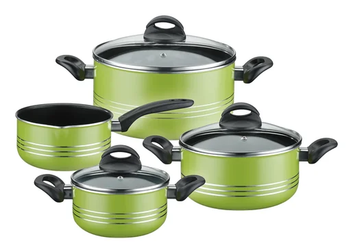 "7-piece Milano Color Green cookware set image"