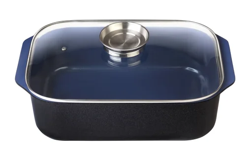 "Roaster 40 cm Ceramica cobalt blue with aroma button image"