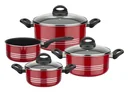 7-piece Milano Color Red cookware set