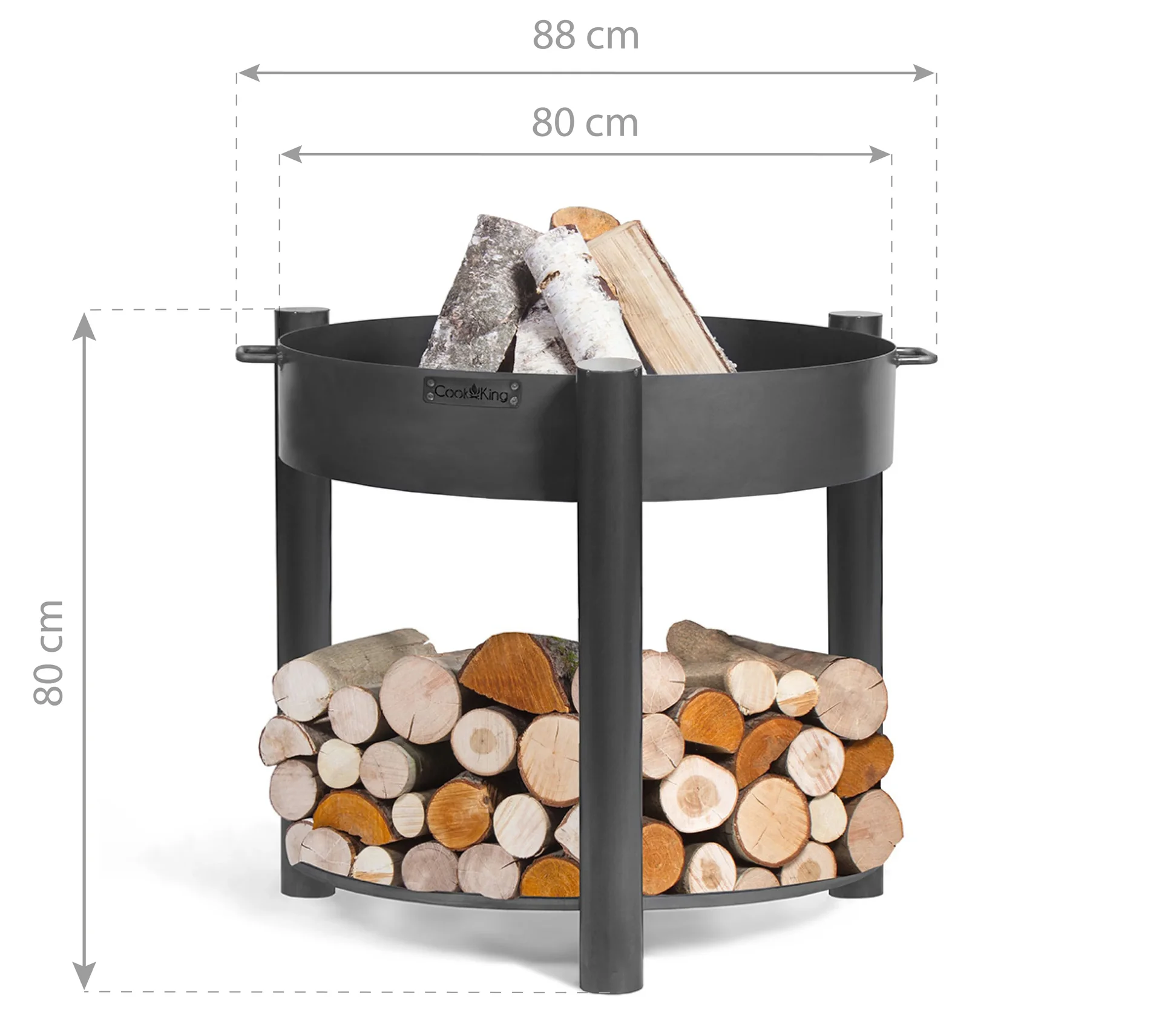 "CookKing Vuurkorf Montana 80 hoog, inclusief houtopslag image"
