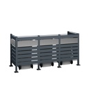 Westmann Afvalcontainerombouw Planum 3-delig 120 cm antraciet (3× 240 L)