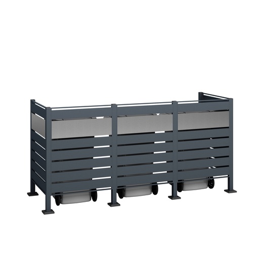"Westmann Afvalcontainerombouw Planum 3-delig 120 cm antraciet (3× 240 L) image"