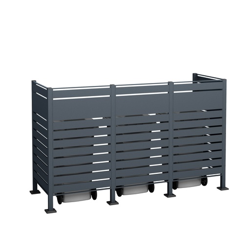 "Westmann Afvaltonnenomkasting Planum 3er 150 cm antraciet (3× 240 L) image"