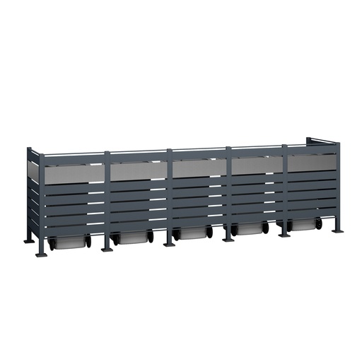 "Westmann Afvaltonnenomkasting Planum 5er 120 cm antraciet (5× 240 L) image"