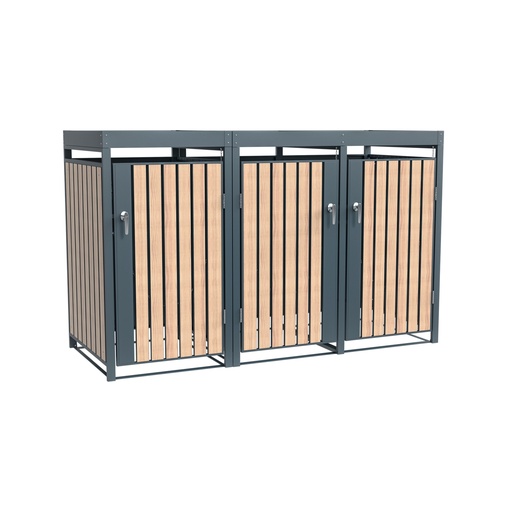 "Westmann Afvalcontainerbox Planta 3-delig antraciet (3× 240 L) image"