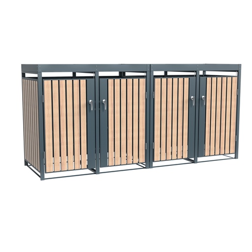 "Westmann Afvalcontainerbox Planta 4er antraciet (4× 240 L) image"