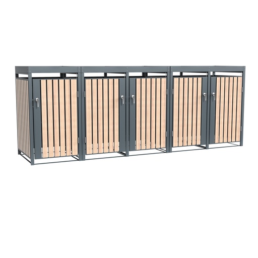 "Westmann Afvalcontainerbox Planta 5er antraciet (5× 240 L) image"