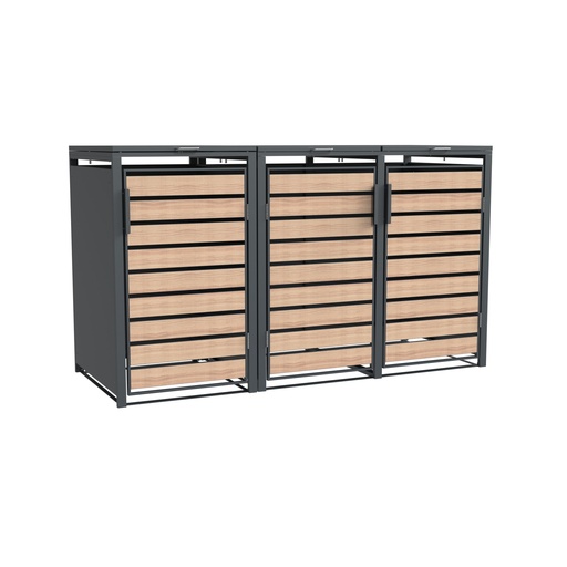 "Westmann Afvalcontainerbox Lacina 3er houtlook (3× 240 L) image"