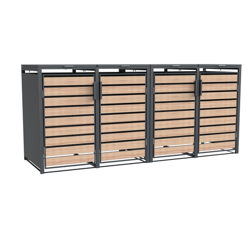 "Westmann Afvalcontainerbox Lacina 4er houtlook (4× 240 L) image"