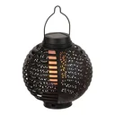 Zonnelantaarns "Flame", zwart, set van 2