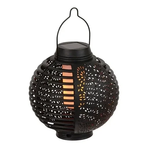 "Zonnelantaarns "Flame", zwart, set van 2 image"