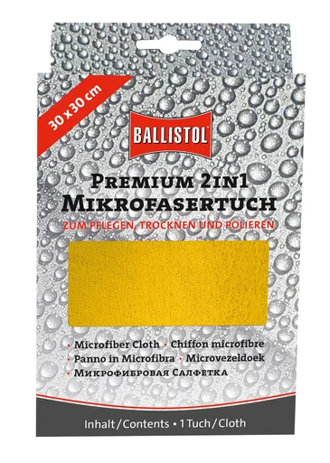 "Premium 2-in-1 microfiber cloth, yellow, 30 x 30 cm image"
