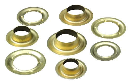 "Eyelets + washers 18.0 mm brass-bright for eyelet pliers XXL, 10 pieces image"