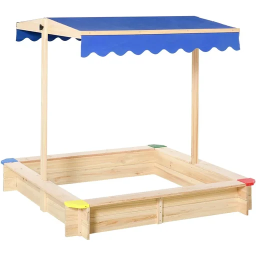 "Sandpit with adjustable roof naur, blue image"
