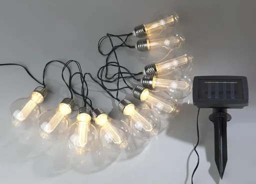 "Solar light chain with 10 filament lamps image"