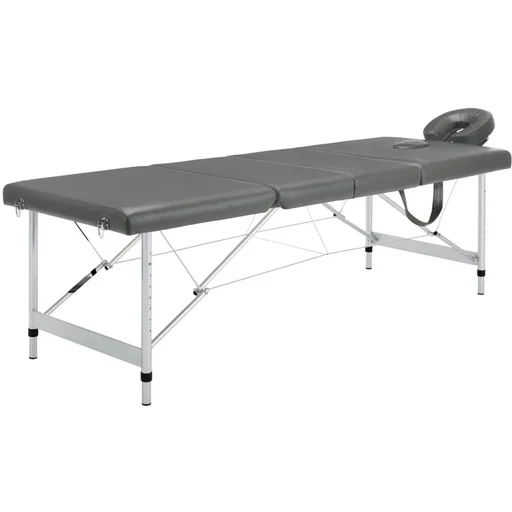 "Massage table with 4 zones 186x68 cm aluminum frame anthracite image"